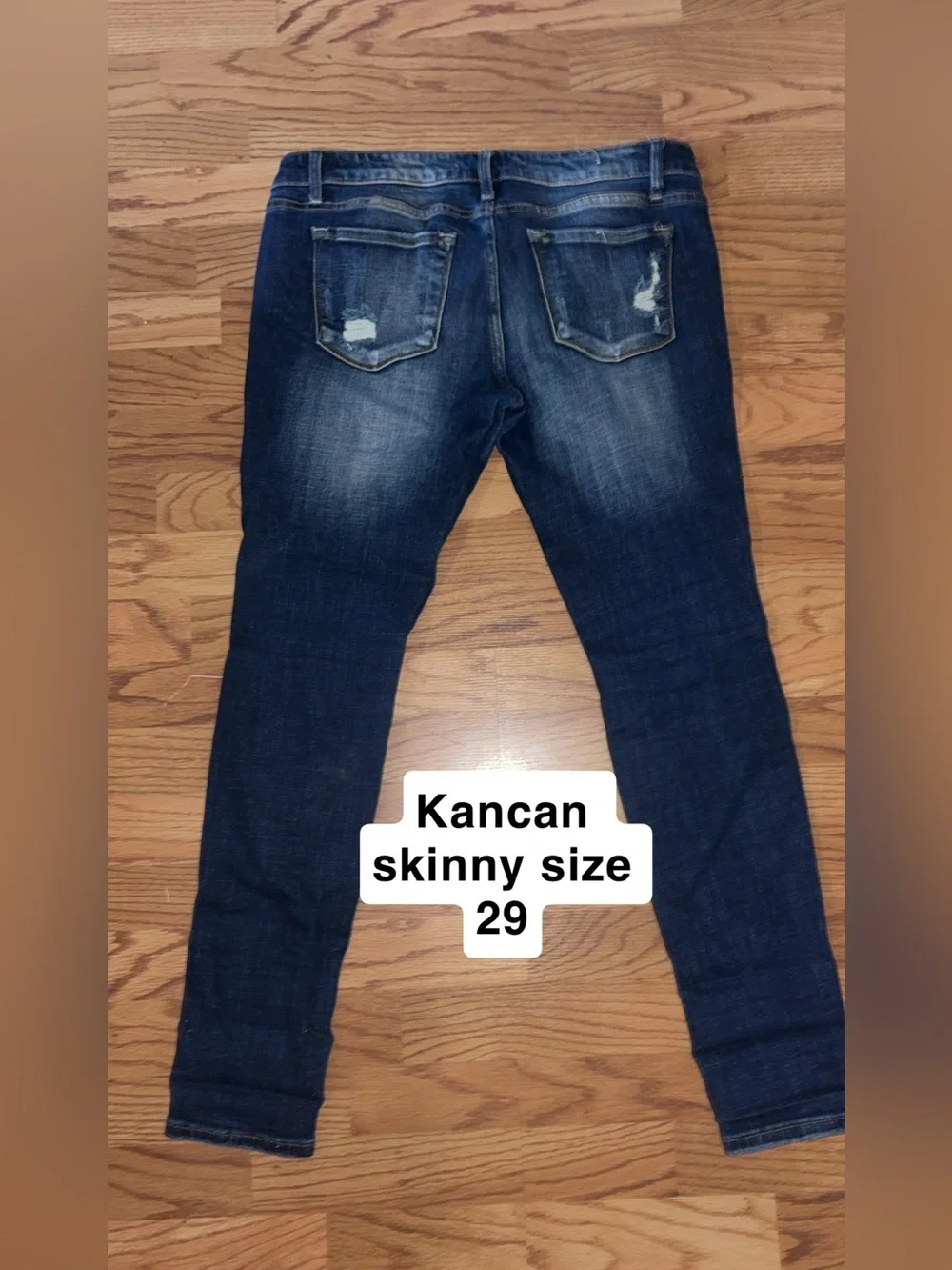 KanCan Distressed Dark Wash Skinny Jeans - Picture 3 of 3
